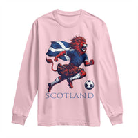Scottish Lion Football Long Sleeve Shirt Brave Lion in Kilt with Flag Cape Pride - Wonder Print Shop