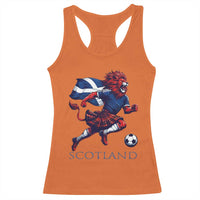 Scottish Lion Football Racerback Tank Top Brave Lion in Kilt with Flag Cape Pride - Wonder Print Shop