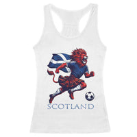 Scottish Lion Football Racerback Tank Top Brave Lion in Kilt with Flag Cape Pride - Wonder Print Shop
