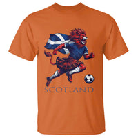 Scottish Lion Football T Shirt Brave Lion in Kilt with Flag Cape Pride - Wonder Print Shop