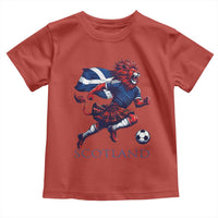 Scottish Lion Football Toddler T Shirt Brave Lion in Kilt with Flag Cape Pride - Wonder Print Shop