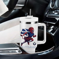 Scottish Lion Football Tumbler With Handle Brave Lion in Kilt with Flag Cape Pride - Wonder Print Shop