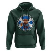 Funny Highland Cow in Kilt Drinking Hoodie We'll Be Coming Scottish Pride Football Fans - Wonder Print Shop