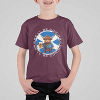 Funny Highland Cow in Kilt Drinking T Shirt For Kid We'll Be Coming Scottish Pride Football Fans - Wonder Print Shop