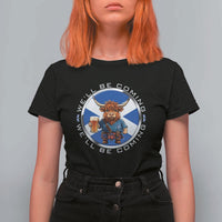 Funny Highland Cow in Kilt Drinking T Shirt For Women We'll Be Coming Scottish Pride Football Fans - Wonder Print Shop