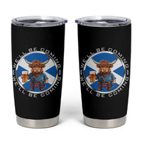 Funny Highland Cow in Kilt Drinking Tumbler Cup We'll Be Coming Scottish Pride Football Fans - Wonder Print Shop