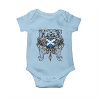 Scottish Heritage Crest Gothic Baby Onesie Medieval Flag and Sword Celtic Pride - Wonder Print Shop