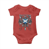 Scottish Heritage Crest Gothic Baby Onesie Medieval Flag and Sword Celtic Pride - Wonder Print Shop