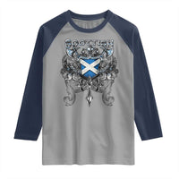 Scottish Heritage Crest Gothic Raglan Shirt Medieval Flag and Sword Celtic Pride - Wonder Print Shop