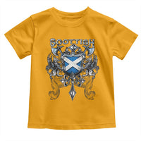 Scottish Heritage Crest Gothic Toddler T Shirt Medieval Flag and Sword Celtic Pride - Wonder Print Shop