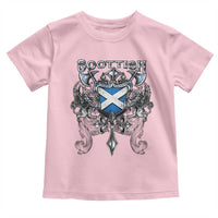 Scottish Heritage Crest Gothic Toddler T Shirt Medieval Flag and Sword Celtic Pride - Wonder Print Shop