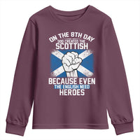 On the 8th Day God Created the Scottish Youth Sweatshirt Funny Heroic Scotland Pride - Wonder Print Shop