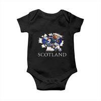 Funny Highland Cow in Kilt Footballer Baby Onesie We'll Be Coming Scottish Pride Football Fans - Wonder Print Shop