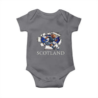 Funny Highland Cow in Kilt Footballer Baby Onesie We'll Be Coming Scottish Pride Football Fans - Wonder Print Shop