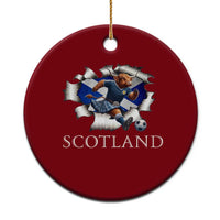 Funny Highland Cow in Kilt Footballer Ceramic Ornament We'll Be Coming Scottish Pride Football Fans - Wonder Print Shop