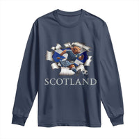 Funny Highland Cow in Kilt Footballer Long Sleeve Shirt We'll Be Coming Scottish Pride Football Fans - Wonder Print Shop