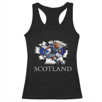 Funny Highland Cow in Kilt Footballer Racerback Tank Top We'll Be Coming Scottish Pride Football Fans - Wonder Print Shop