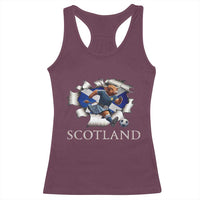 Funny Highland Cow in Kilt Footballer Racerback Tank Top We'll Be Coming Scottish Pride Football Fans - Wonder Print Shop