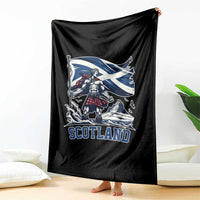 Scottish Warrior Throw Blanket Brave Highland Hero Scotland Flag - Wonder Print Shop