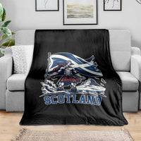 Scottish Warrior Throw Blanket Brave Highland Hero Scotland Flag - Wonder Print Shop