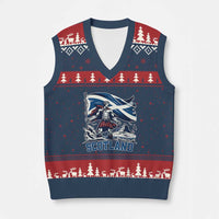 Scottish Warrior V-Neck Knit Sweater Vest Brave Highland Hero Scotland Flag - Wonder Print Shop
