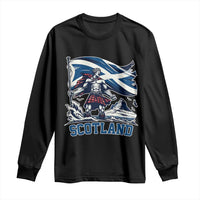 Scottish Warrior Long Sleeve Shirt Brave Highland Hero Scotland Flag - Wonder Print Shop