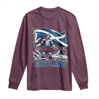 Scottish Warrior Long Sleeve Shirt Brave Highland Hero Scotland Flag - Wonder Print Shop