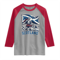Scottish Warrior Raglan Shirt Brave Highland Hero Scotland Flag - Wonder Print Shop