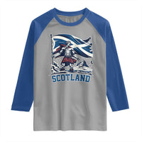 Scottish Warrior Raglan Shirt Brave Highland Hero Scotland Flag - Wonder Print Shop