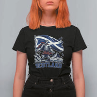 Scottish Warrior T Shirt For Women Brave Highland Hero Scotland Flag - Wonder Print Shop