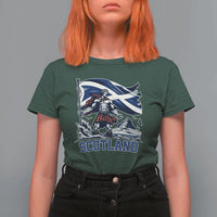 Scottish Warrior T Shirt For Women Brave Highland Hero Scotland Flag - Wonder Print Shop