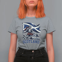 Scottish Warrior T Shirt For Women Brave Highland Hero Scotland Flag - Wonder Print Shop