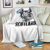 Roaring Scottish Lion Crest Throw Blanket Thistle Scotland Flag Emblem for Brave Highlanders - Wonder Print Shop