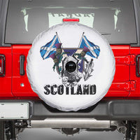 Roaring Scottish Lion Crest Spare Tire Cover Thistle Scotland Flag Emblem for Brave Highlanders - Wonder Print Shop