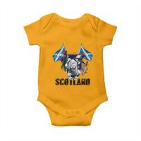 Roaring Scottish Lion Crest Baby Onesie Thistle Scotland Flag Emblem for Brave Highlanders - Wonder Print Shop