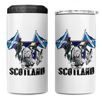 Roaring Scottish Lion Crest 4 in 1 Can Cooler Tumbler Thistle Scotland Flag Emblem for Brave Highlanders - Wonder Print Shop