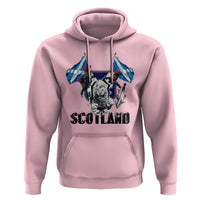 Roaring Scottish Lion Crest Hoodie Thistle Scotland Flag Emblem for Brave Highlanders - Wonder Print Shop
