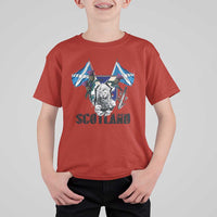 Roaring Scottish Lion Crest T Shirt For Kid Thistle Scotland Flag Emblem for Brave Highlanders - Wonder Print Shop