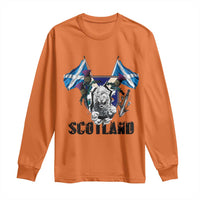 Roaring Scottish Lion Crest Long Sleeve Shirt Thistle Scotland Flag Emblem for Brave Highlanders - Wonder Print Shop