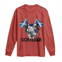 Roaring Scottish Lion Crest Long Sleeve Shirt Thistle Scotland Flag Emblem for Brave Highlanders - Wonder Print Shop
