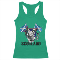Roaring Scottish Lion Crest Racerback Tank Top Thistle Scotland Flag Emblem for Brave Highlanders - Wonder Print Shop