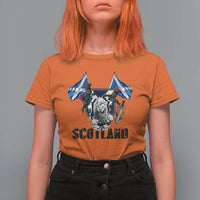 Roaring Scottish Lion Crest T Shirt For Women Thistle Scotland Flag Emblem for Brave Highlanders - Wonder Print Shop