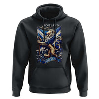 Scotland Forever Majestic Lion Rampant Holding Saltire Flag With Thistles Graphic Hoodie