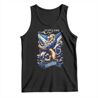 Scotland Forever Majestic Lion Rampant Holding Saltire Flag With Thistles Graphic Tank Top