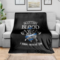 Scottish Blood Running Through My Veins Throw Blanket Viking Axe and Sword Heritage - Wonder Print Shop