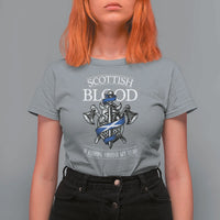Scottish Blood Running Through My Veins T Shirt For Women Viking Axe and Sword Heritage - Wonder Print Shop