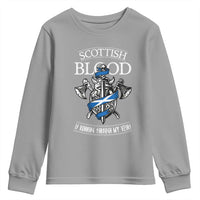 Scottish Blood Running Through My Veins Youth Sweatshirt Viking Axe and Sword Heritage - Wonder Print Shop