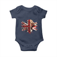 Roaring British Lion Flag Baby Onesie Union Jack UK Pride - Wonder Print Shop