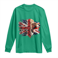 Roaring British Lion Flag Long Sleeve Shirt Union Jack UK Pride - Wonder Print Shop