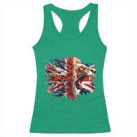 Roaring British Lion Flag Racerback Tank Top Union Jack UK Pride - Wonder Print Shop
